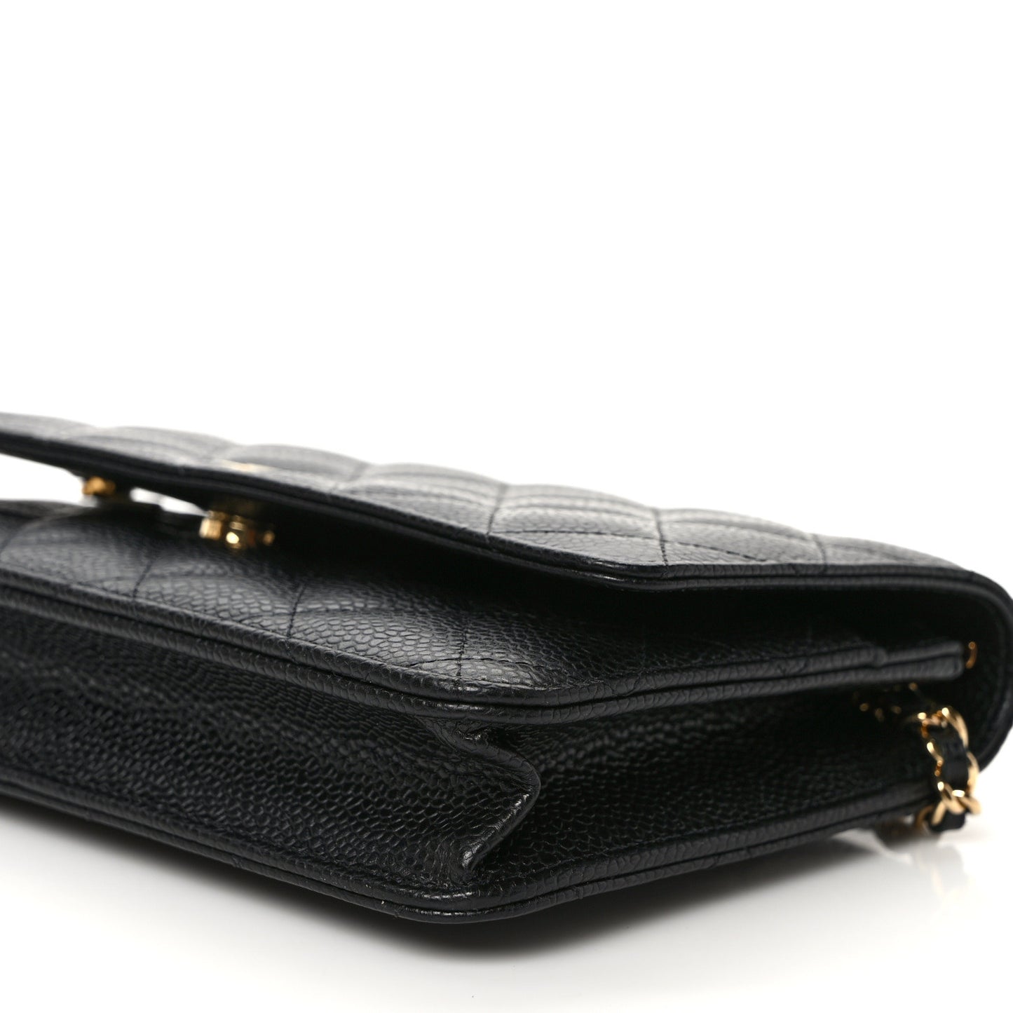 Caviar Quilted Wallet on Chain WOC Black