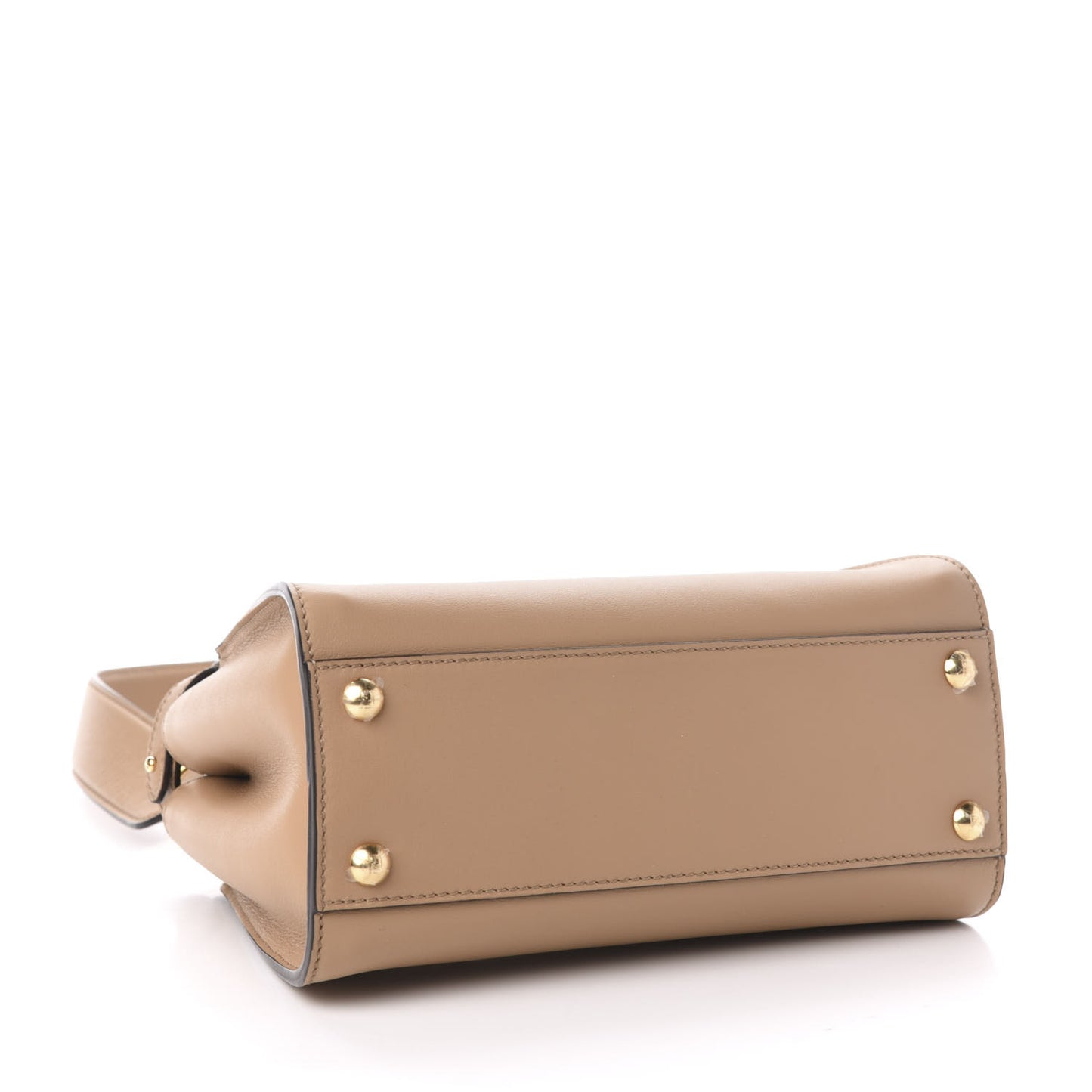 Vitello Seta Nabuk Pequin Mini Peekaboo Iconic Satchel Cuoio Tobacco Moro