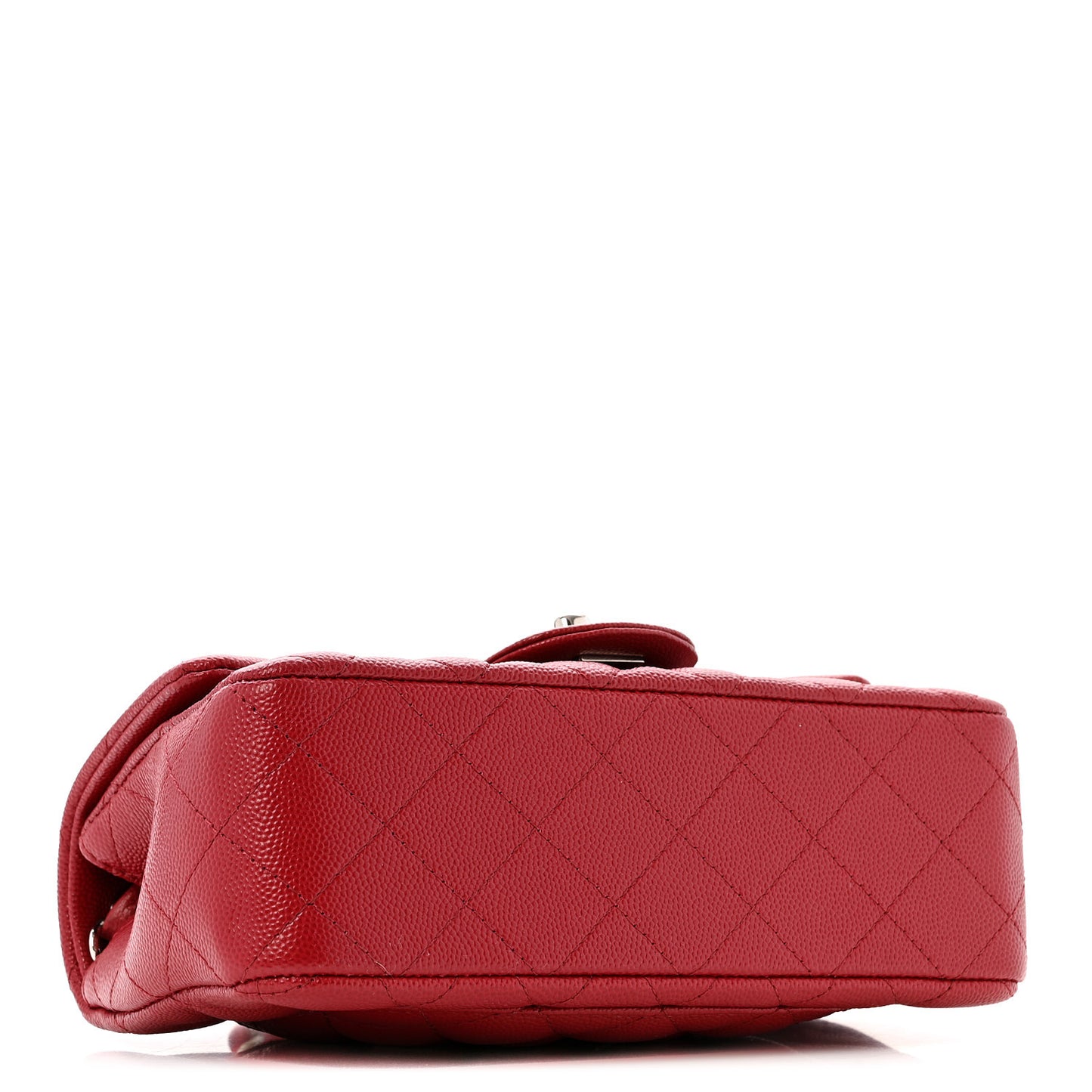 Caviar Quilted Mini Rectangular Flap Dark Red