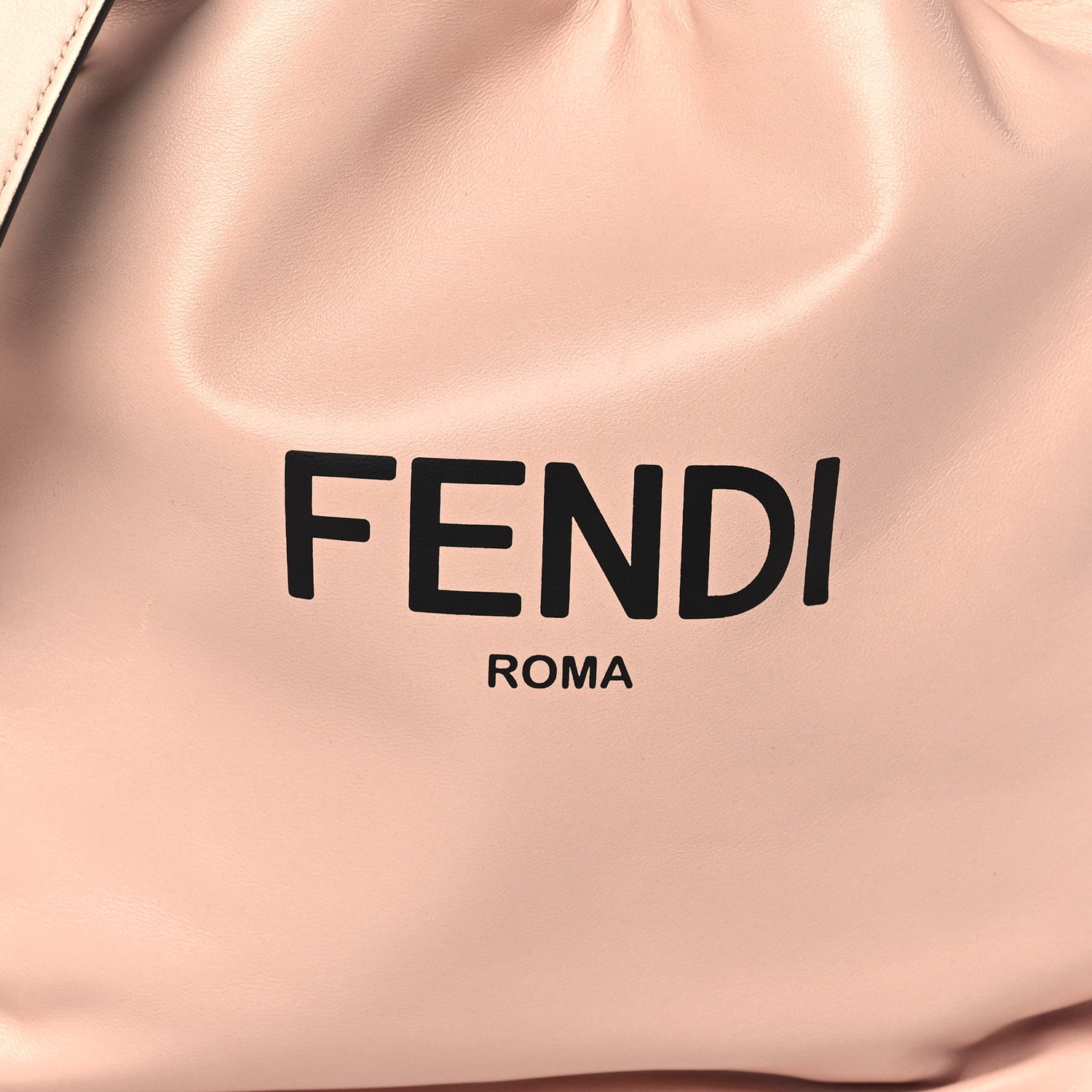 Fendi Soft Nappa Logo Small Drawstring Pouch Bag Rosa Quarzo Black 6 of 8