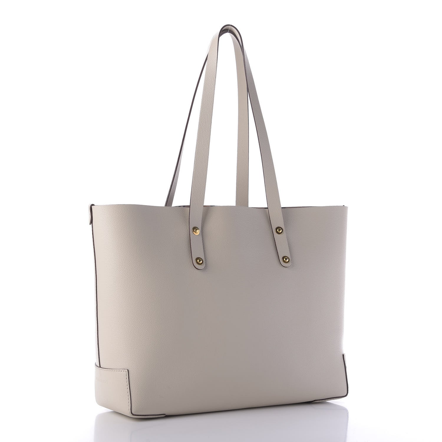 Burberry Calfskin Crest Embossed Small Tote Limestone 4 of 10