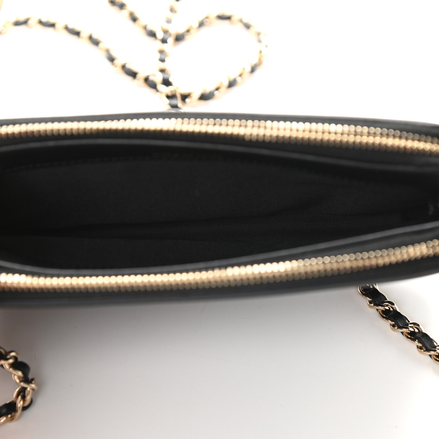 Chanel Caviar Quilted CC Filigree Clutch With Chain Black 6 of 12