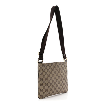 Gucci GG Supreme Monogram Small Flat Messenger Bag Dark Brown 3 of 10