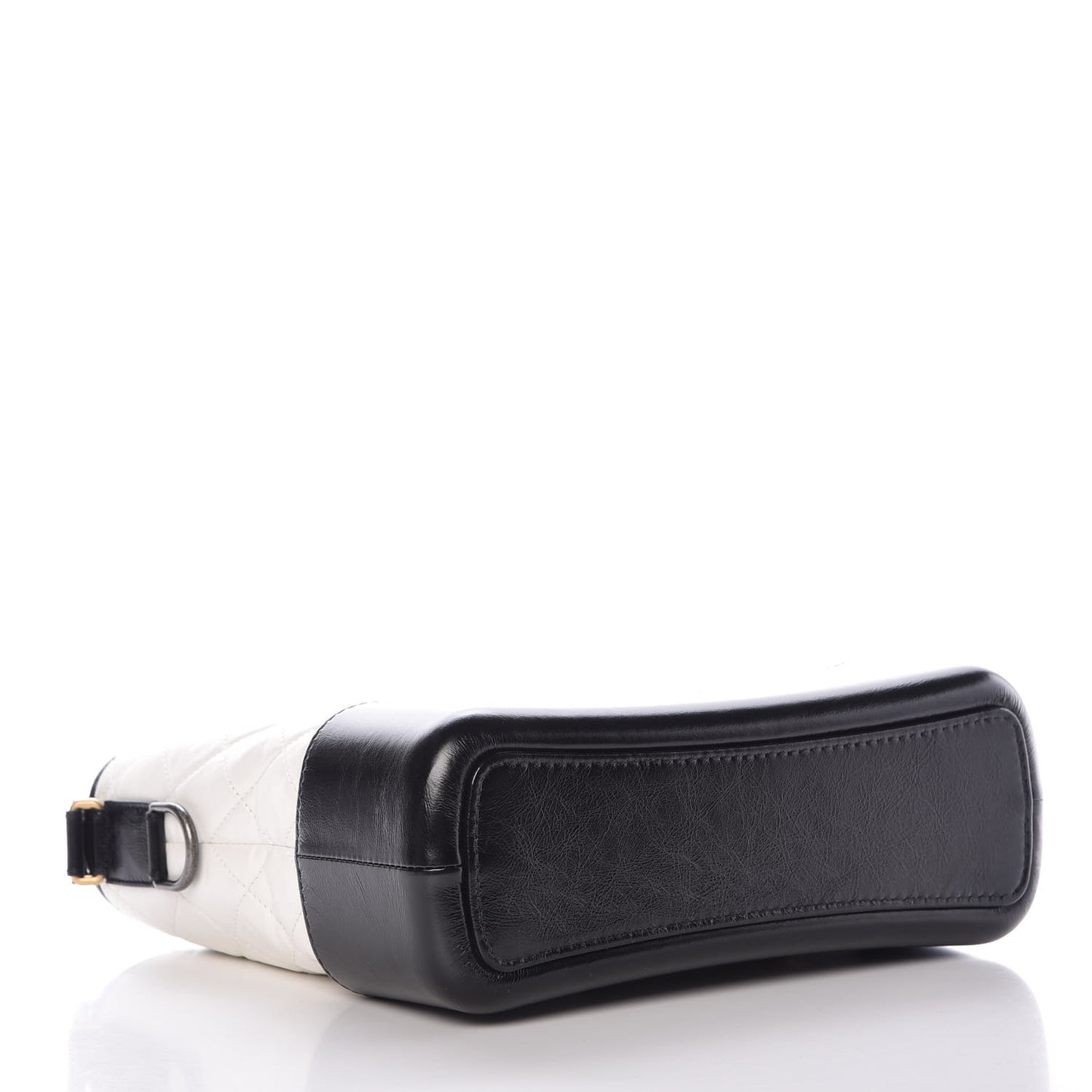 Aged Calfskin Quilted Medium Gabrielle Hobo Black White