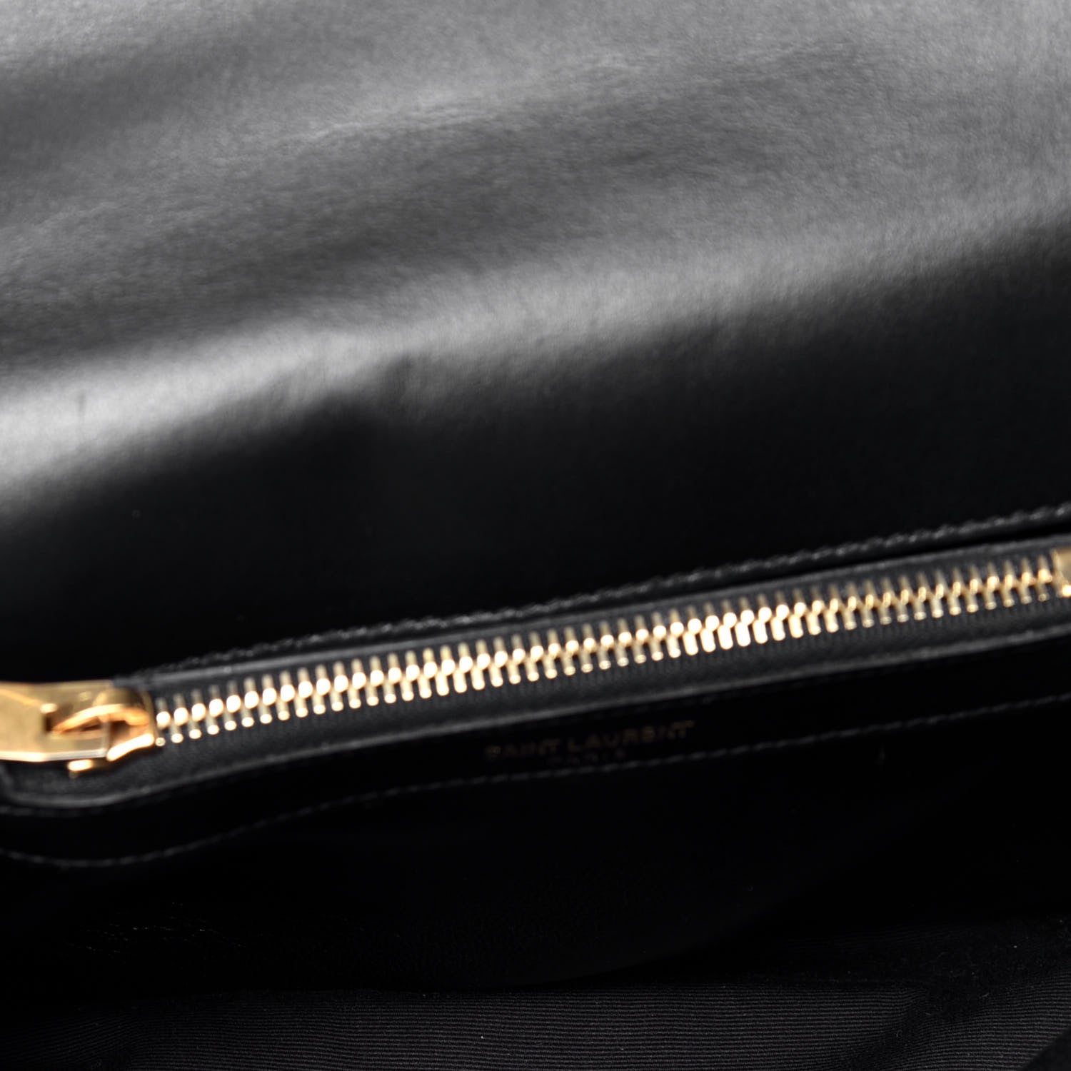 Saint Laurent Calfskin Suede Matelasse Chevron Monogram Medium College Bag Black 5 of 8