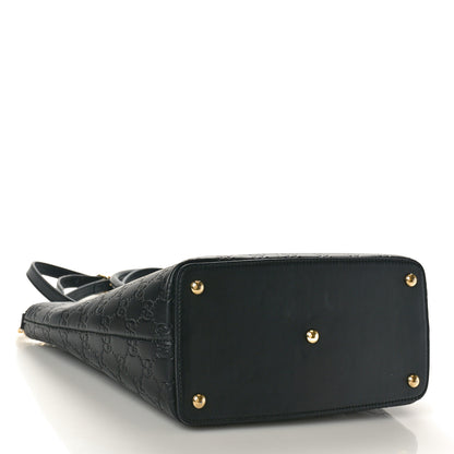 Gucci Guccissima Small Zippered Bucket Tote Black 4 of 10