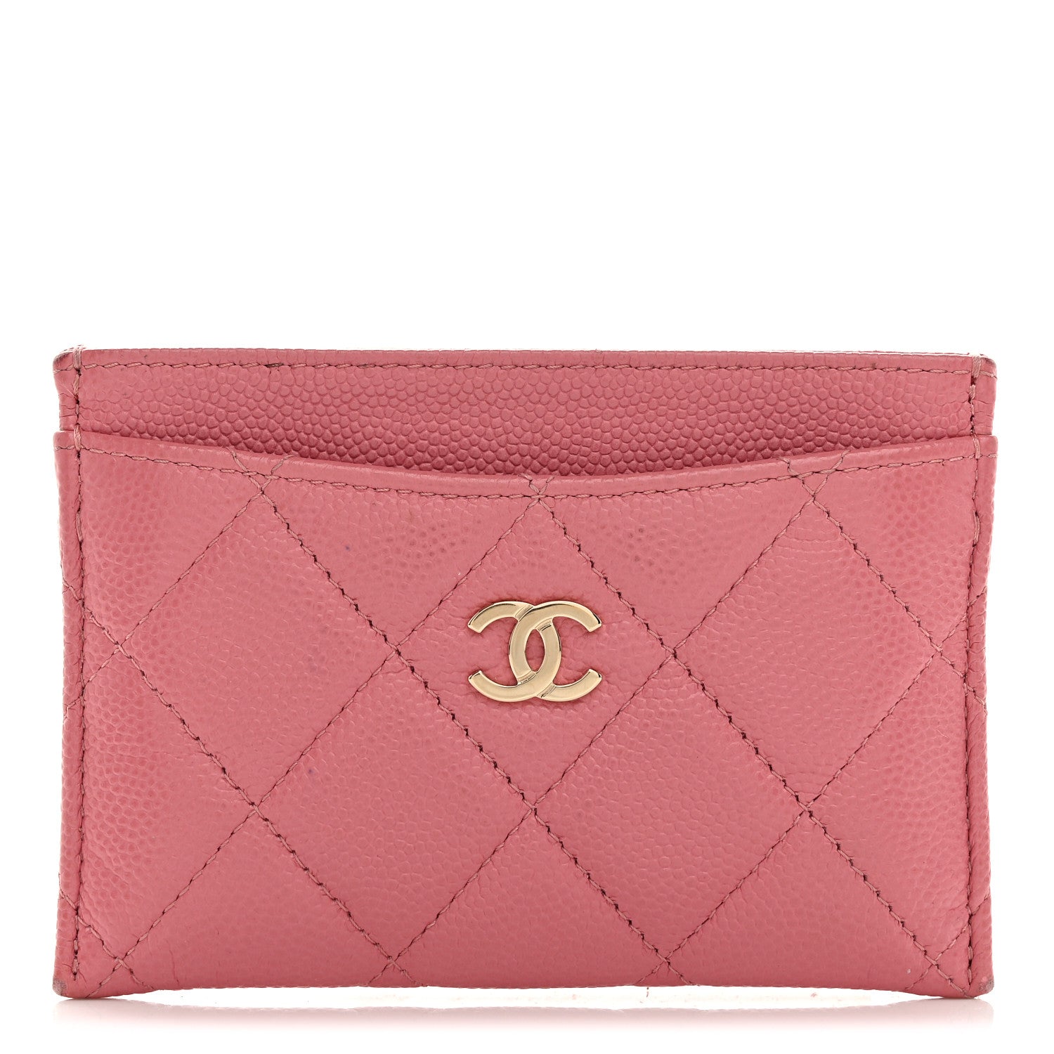 Chanel Caviar Quilted Card Holder Pink 1 of 13
