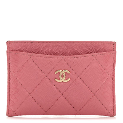 Chanel Caviar Quilted Card Holder Pink 1 of 13