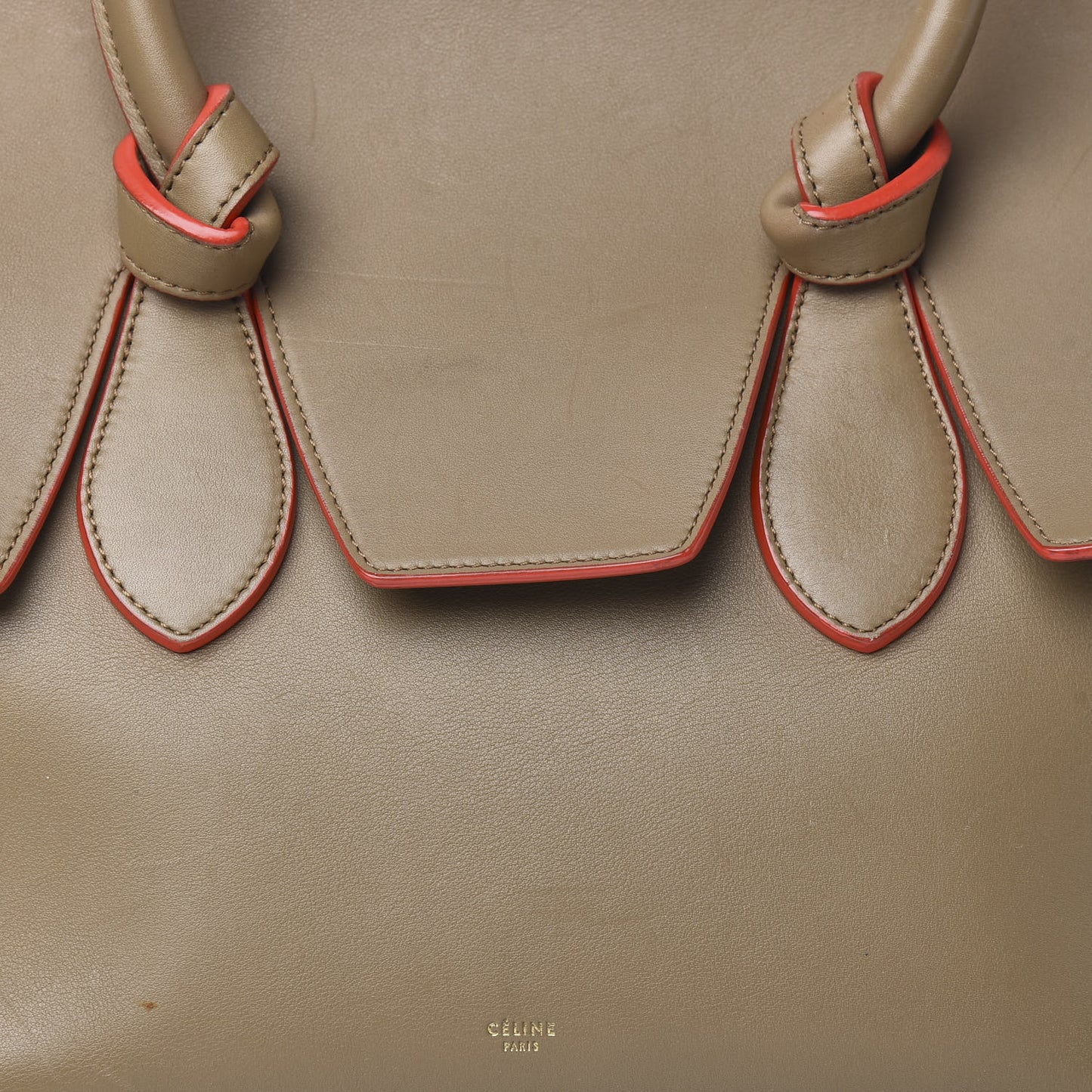 Natural Calfskin Medium Tie Knot Tote Beige
