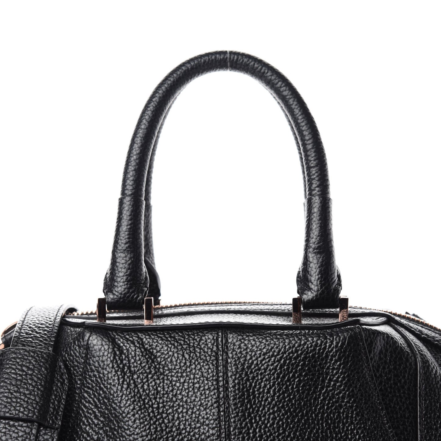 Pebbled Calfskin Small Emile Soft Black Rose Gold Hardware