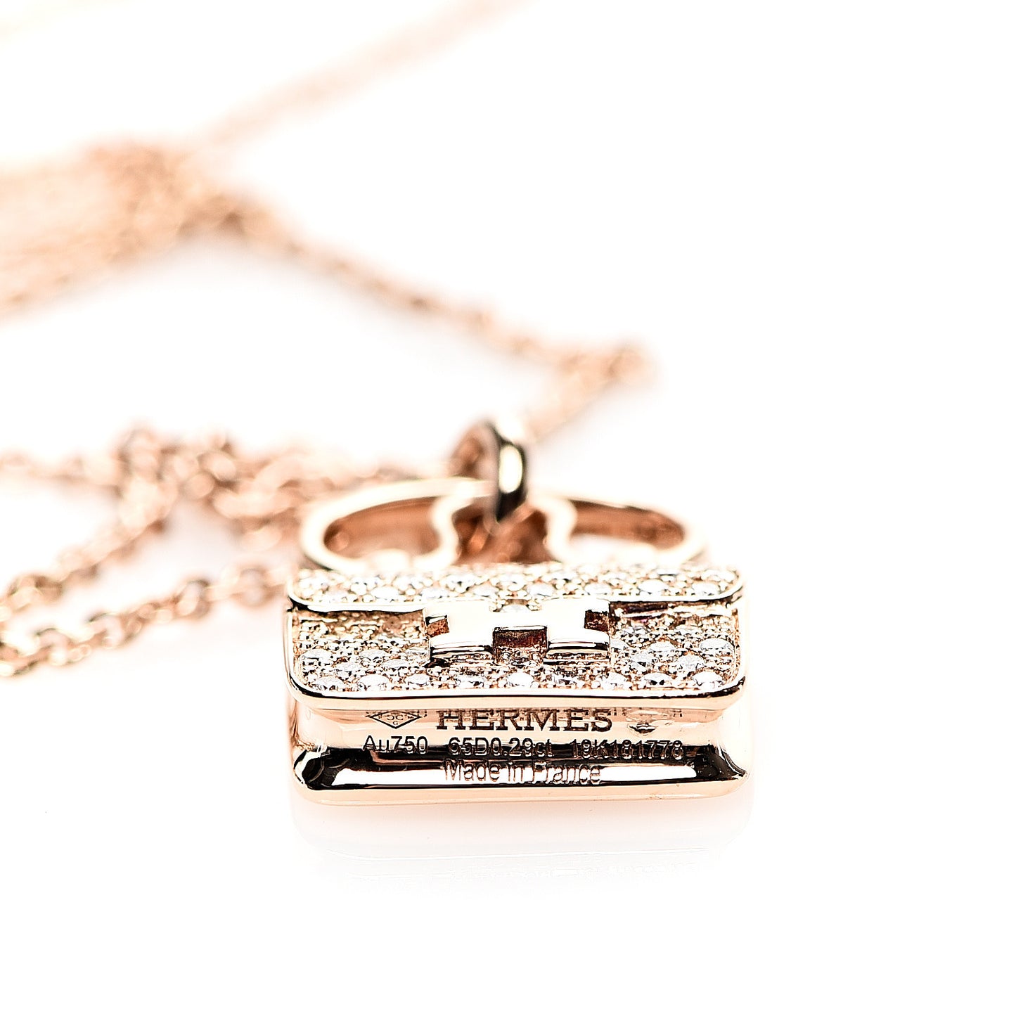 18K Rose Gold Diamond Constance Amulette Pendant Necklace