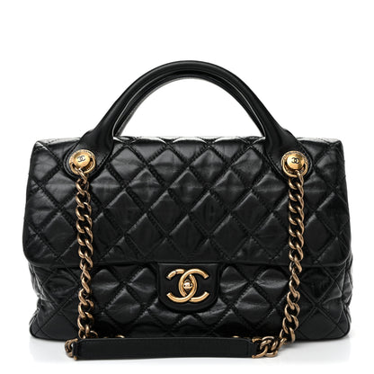 Chanel Glazed Calfskin Castle Rock Medium Flap Black 1 of 12