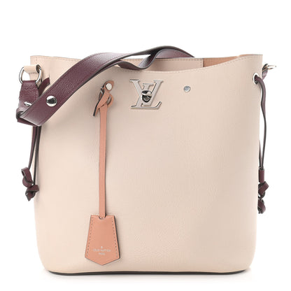 Louis Vuitton Calfskin Lockme Bucket Soie Quartz Calla 1 of 11
