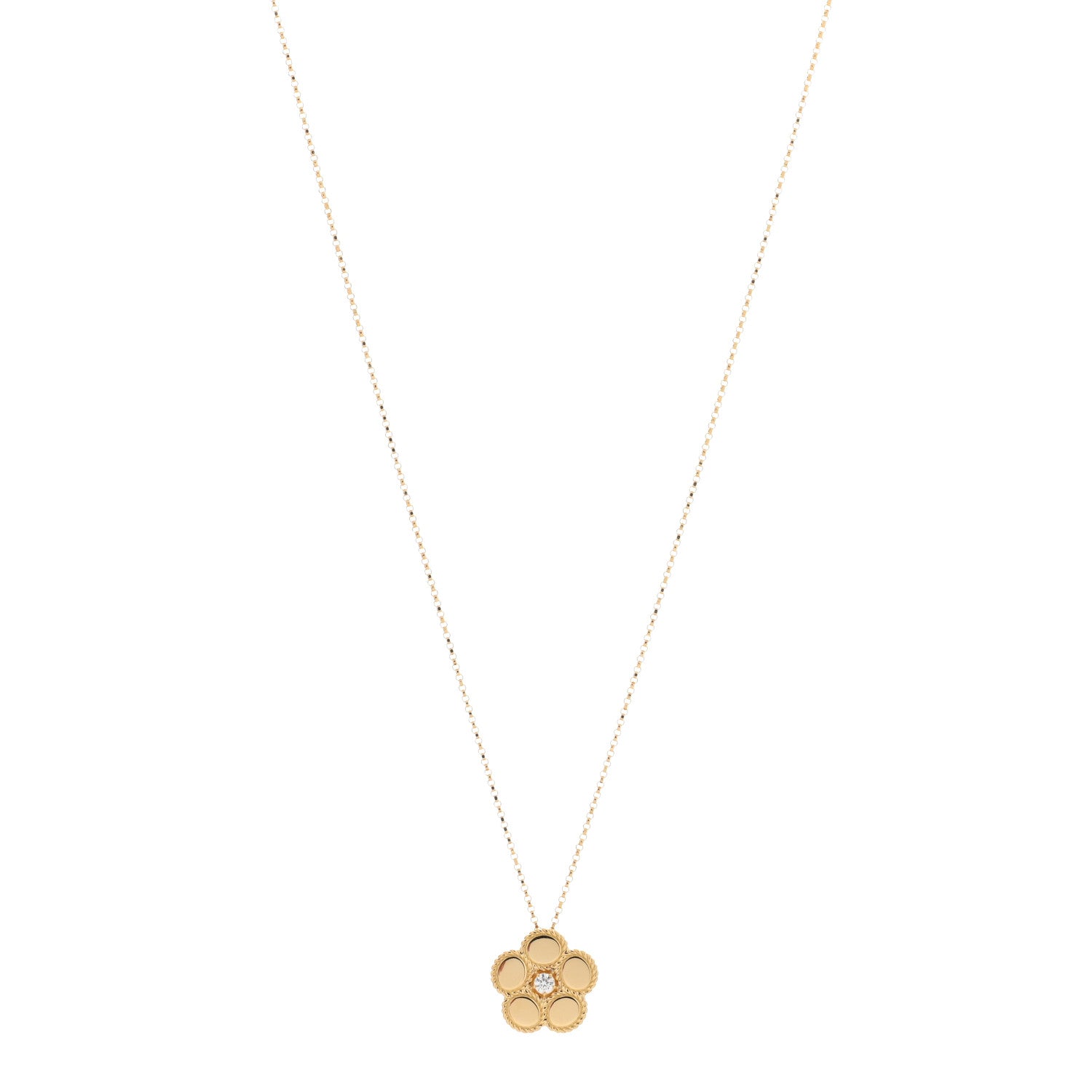 Roberto Coin 18K Yellow Gold Diamond Daisy Pendant Necklace 1 of 4