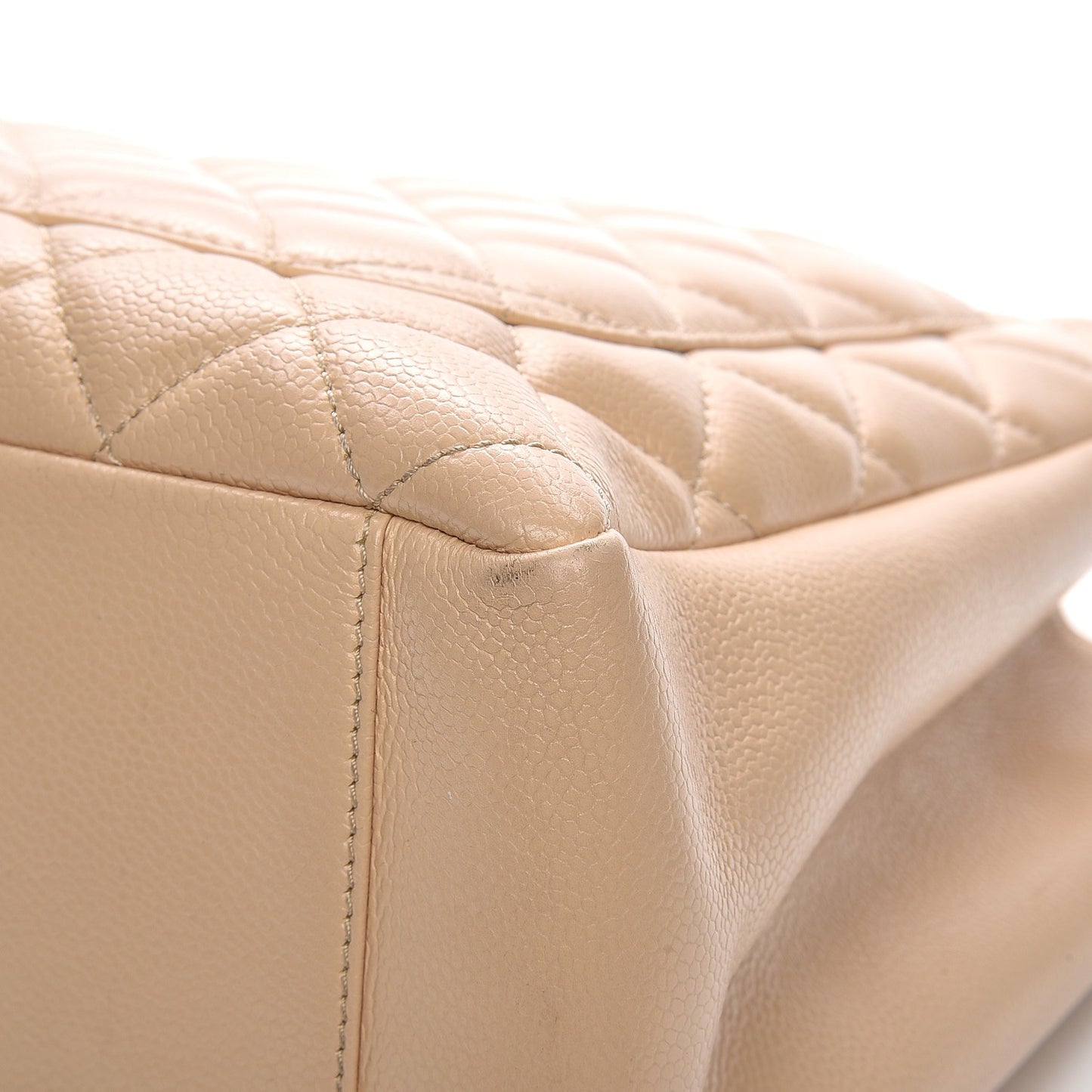 Caviar Quilted Grand Shopping Tote GST Beige Clair