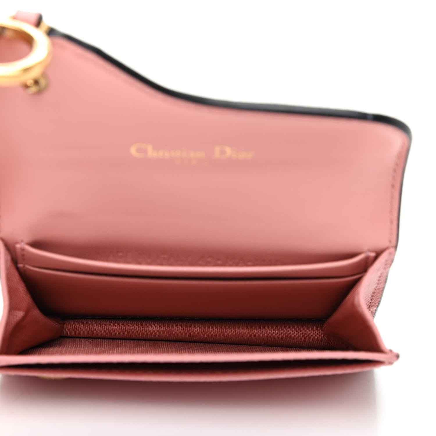 Christian Dior Grained Calfskin Saddle Card Holder Pink 5 of 8
