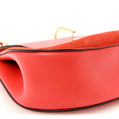 Chloe Lambskin Suede Calfskin Mini Drew Shoulder Bag Red 8 of 10