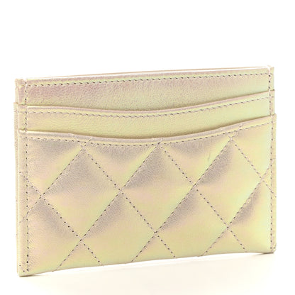 Chanel Iridescent Lambskin Quilted Card Holder Ivory 3 of 8