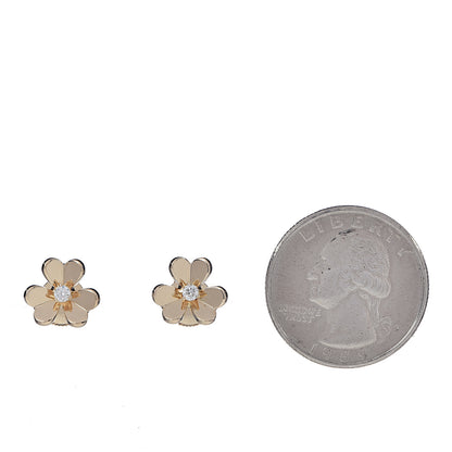 Van Cleef & Arpels 18K Yellow Gold Diamond Mini Frivole Earrings 2 of 4