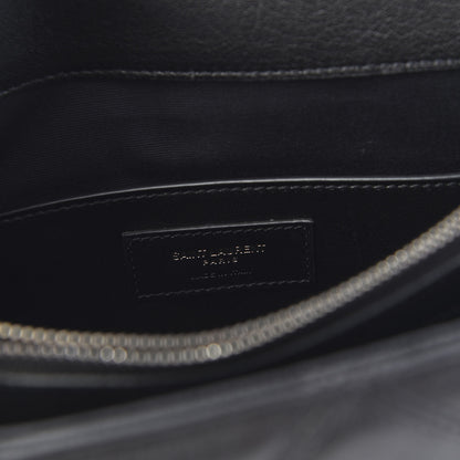 Saint Laurent Calfskin Matelasse Diamond Quilted Monogram Large College Bag Black 7 of 9
