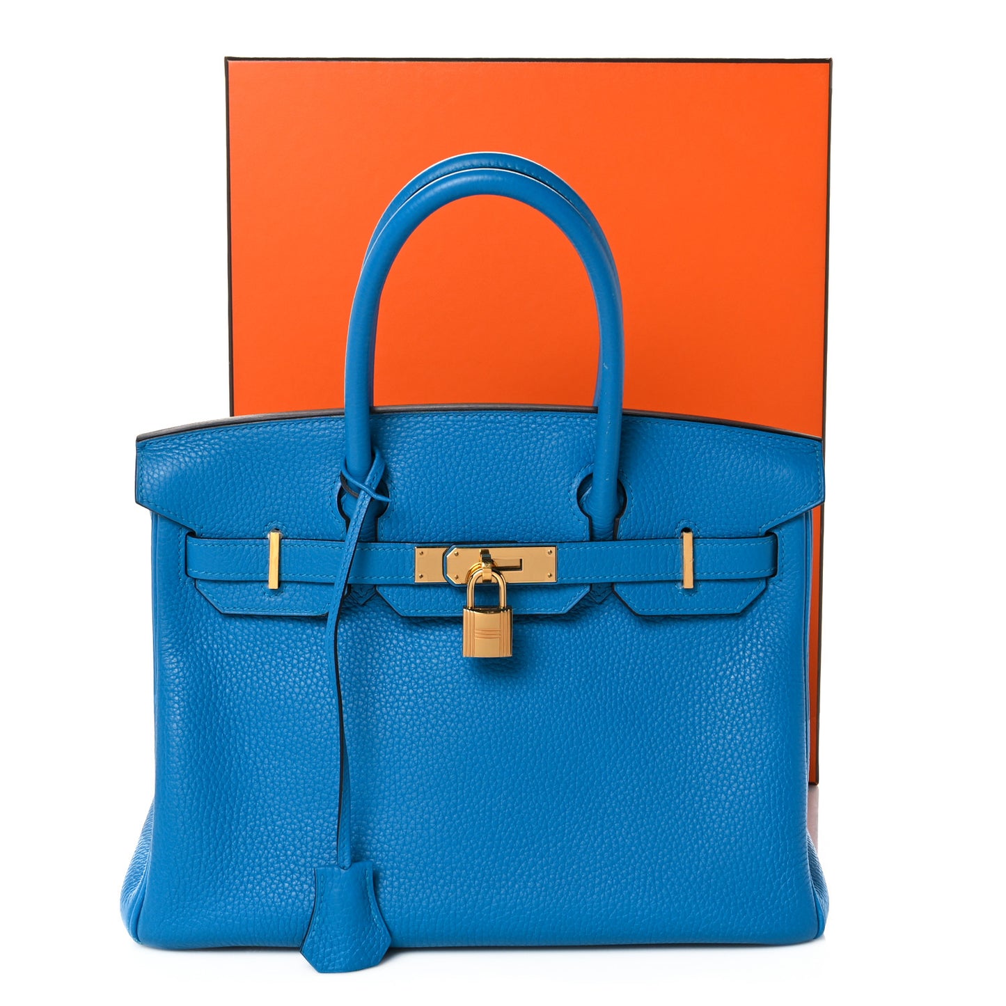Taurillon Clemence Birkin 30 Bleu Zanzibar