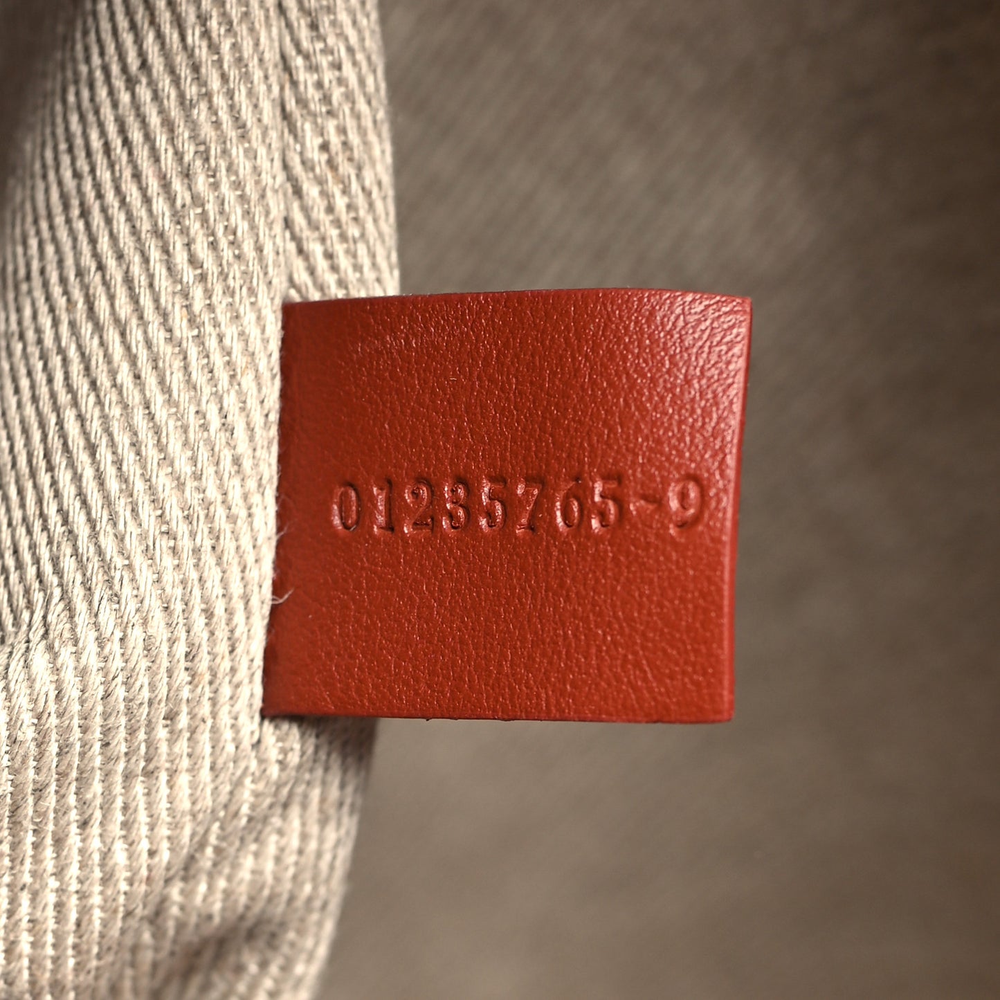 Canvas Calfskin Medium Woody Ribbon Tote Dark Red