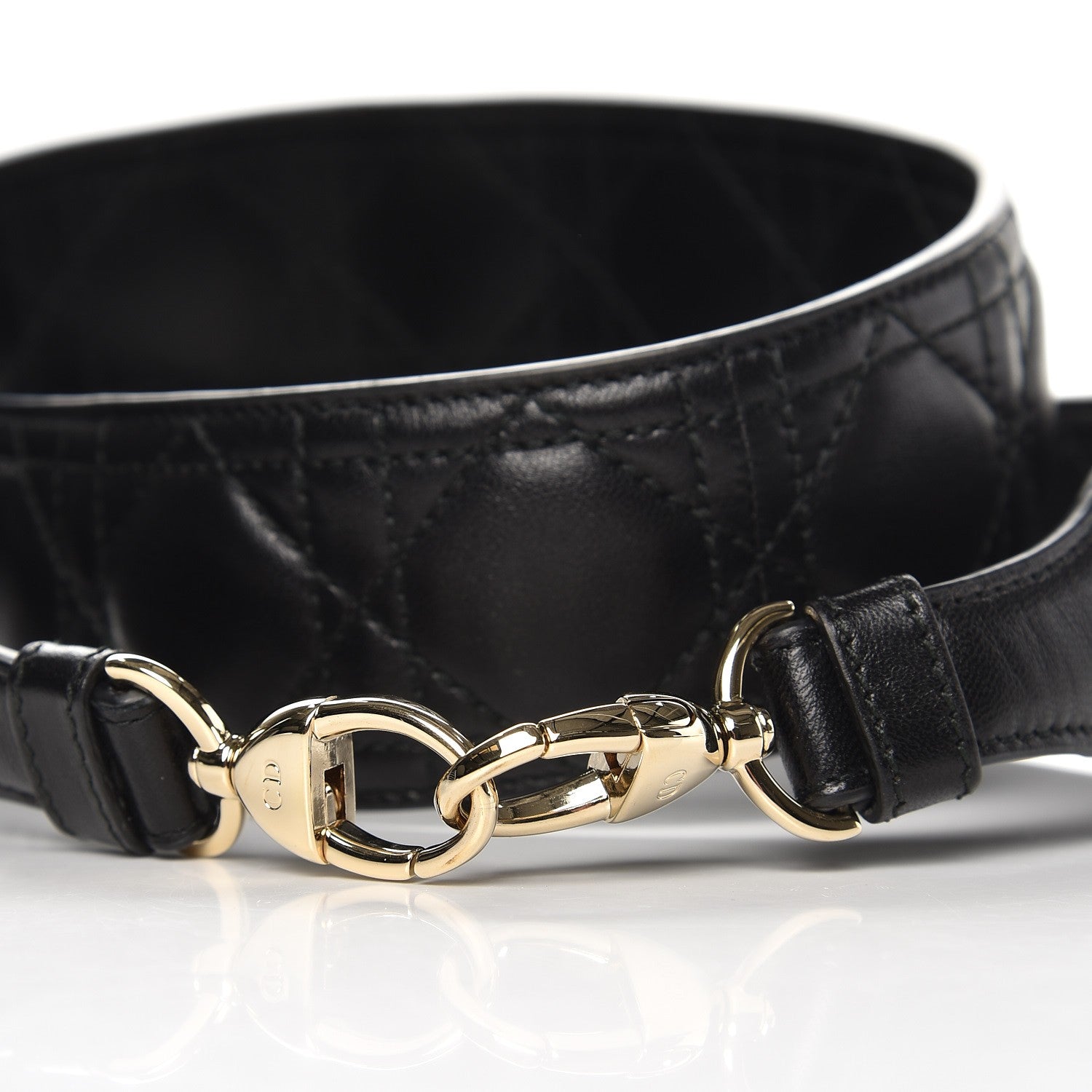 Christian Dior Lambskin Cannage Shoulder Strap Black 3 of 4