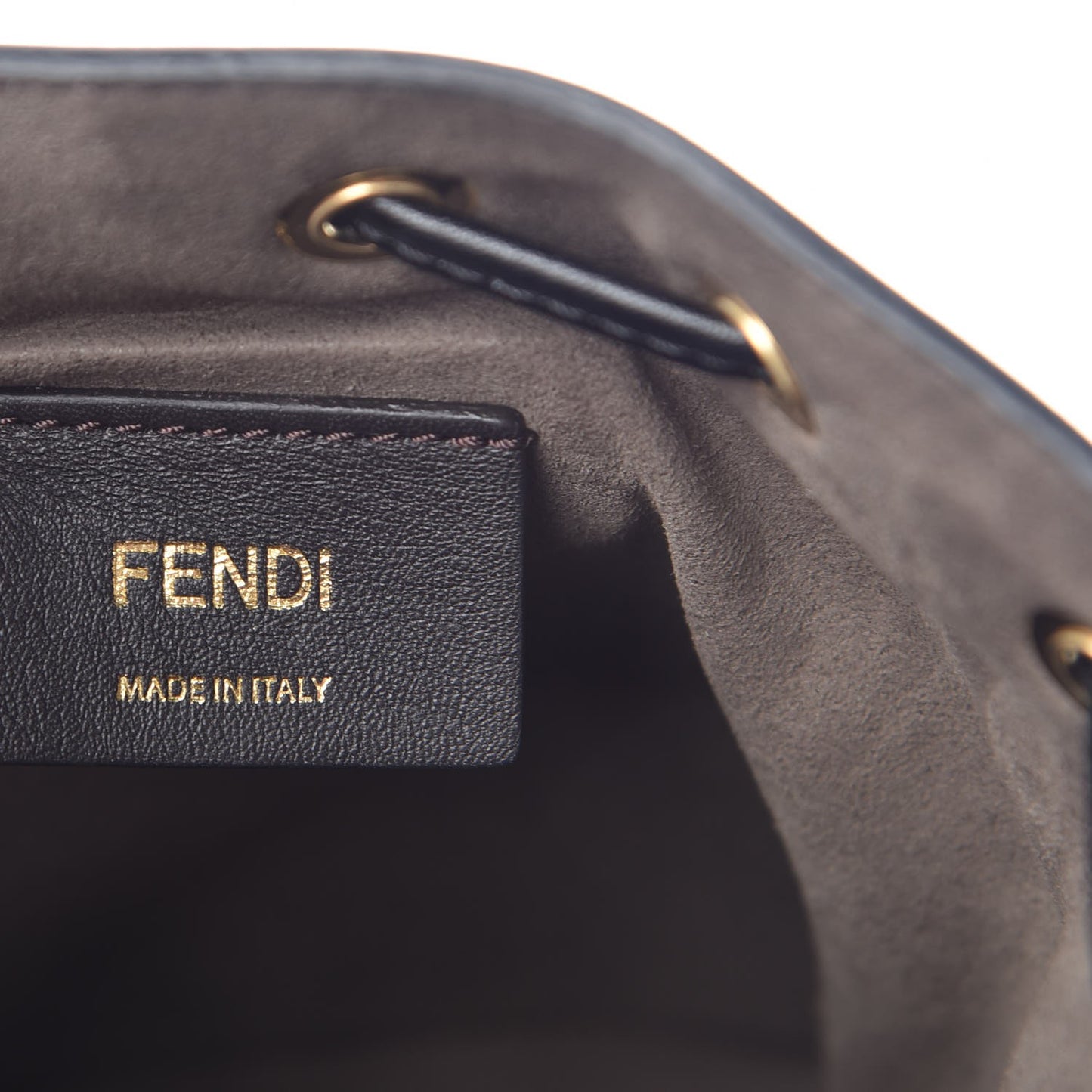 Vitello Liberty F is Fendi Bi-Color FF 1974 Embossed Mini Mon Tresor Bucket Bag Maya Black