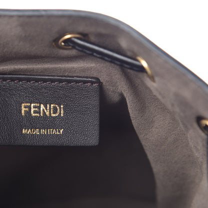 Fendi Vitello Liberty F is Fendi Bi-Color FF 1974 Embossed Mini Mon Tresor Bucket Bag Maya Black 6 of 7