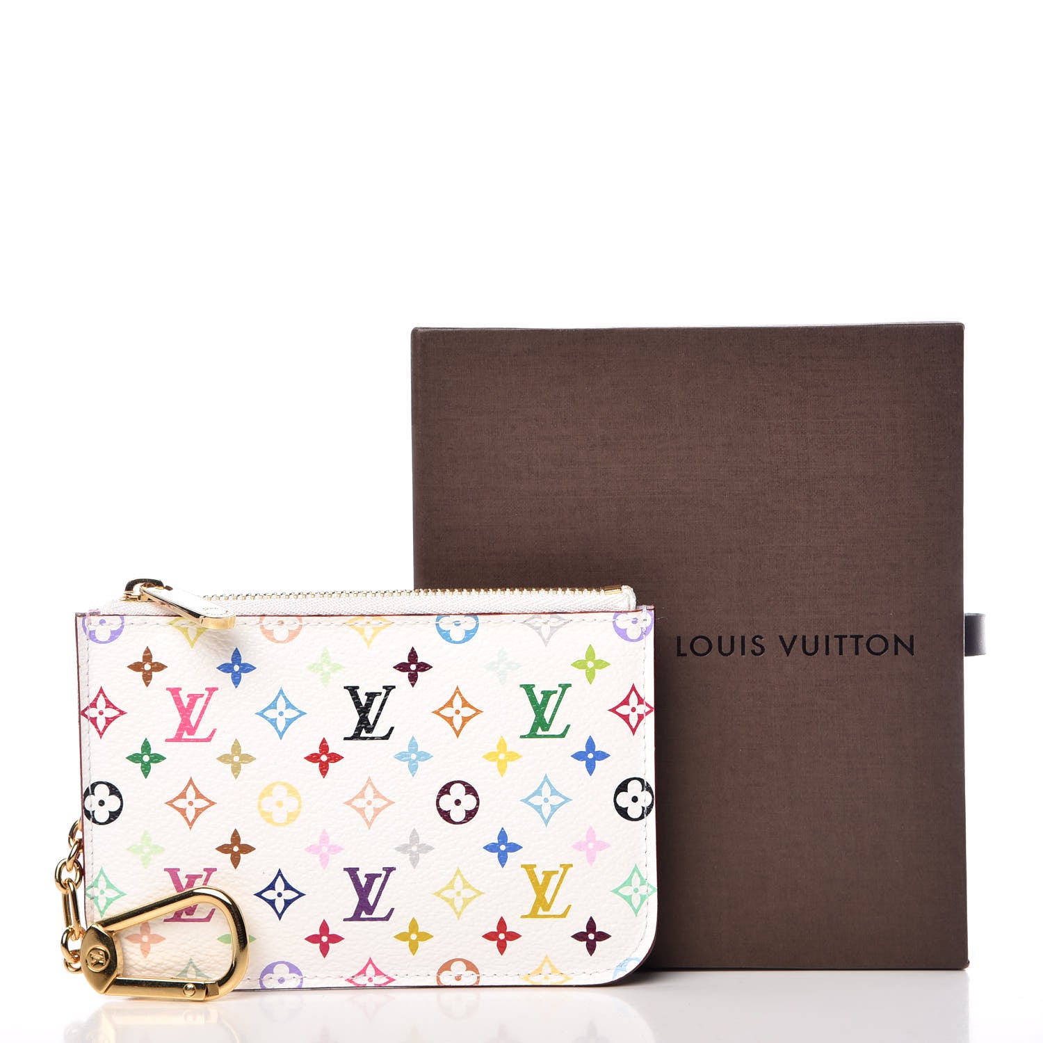 Louis Vuitton Monogram Multicolor Key Pouch White Litchi 8 of 8