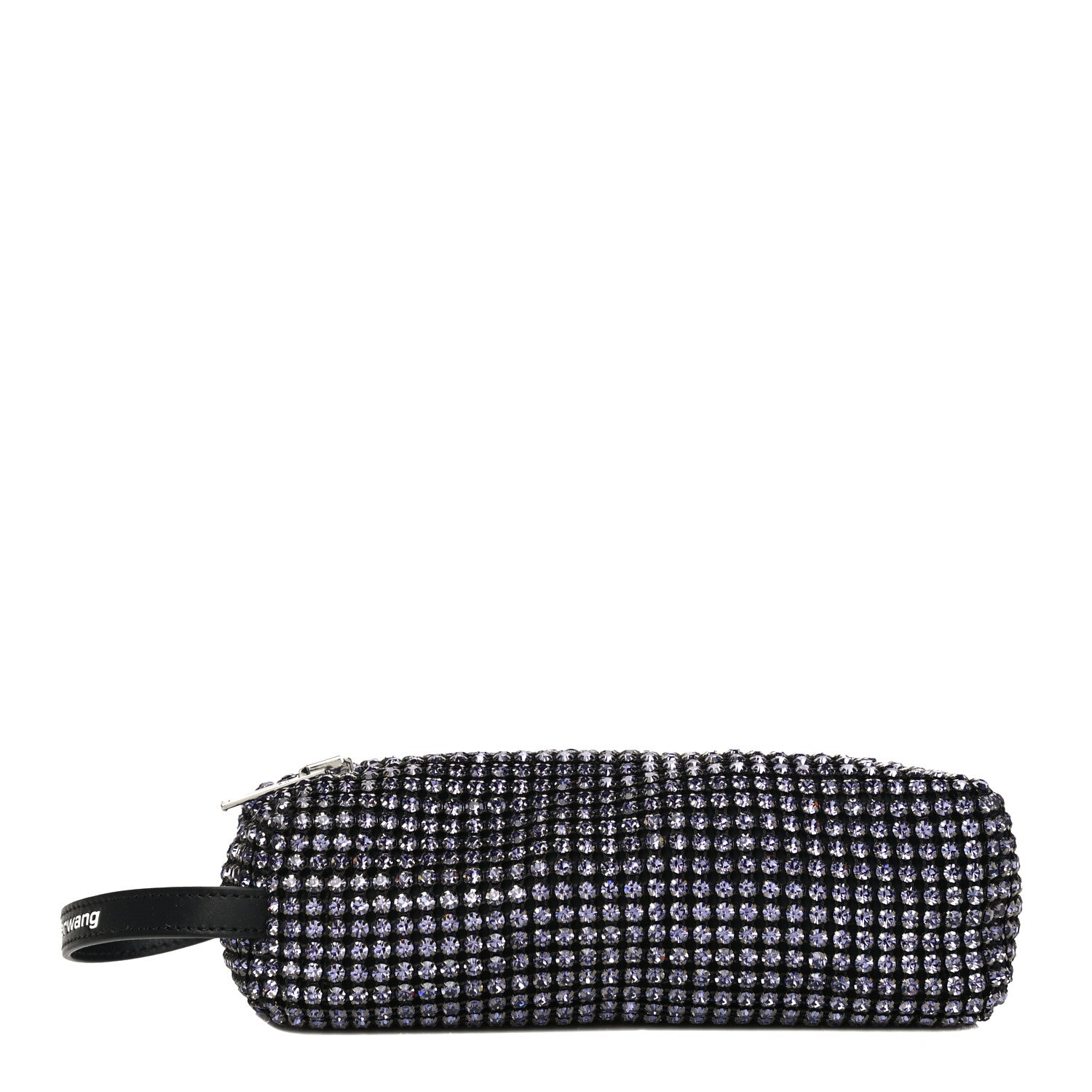 Alexander Wang Mesh Crystal Rhinestone Pencil Pochette Black Purple 1 of 11