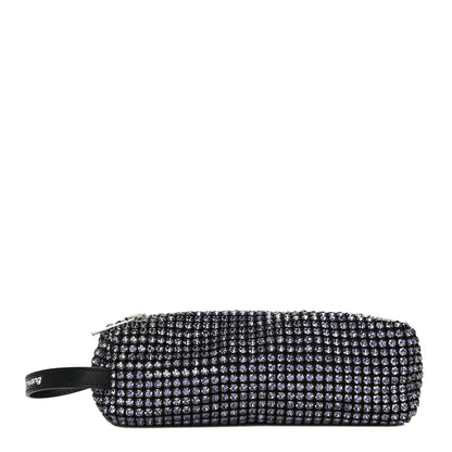 Alexander Wang Mesh Crystal Rhinestone Pencil Pochette Black Purple 1 of 11