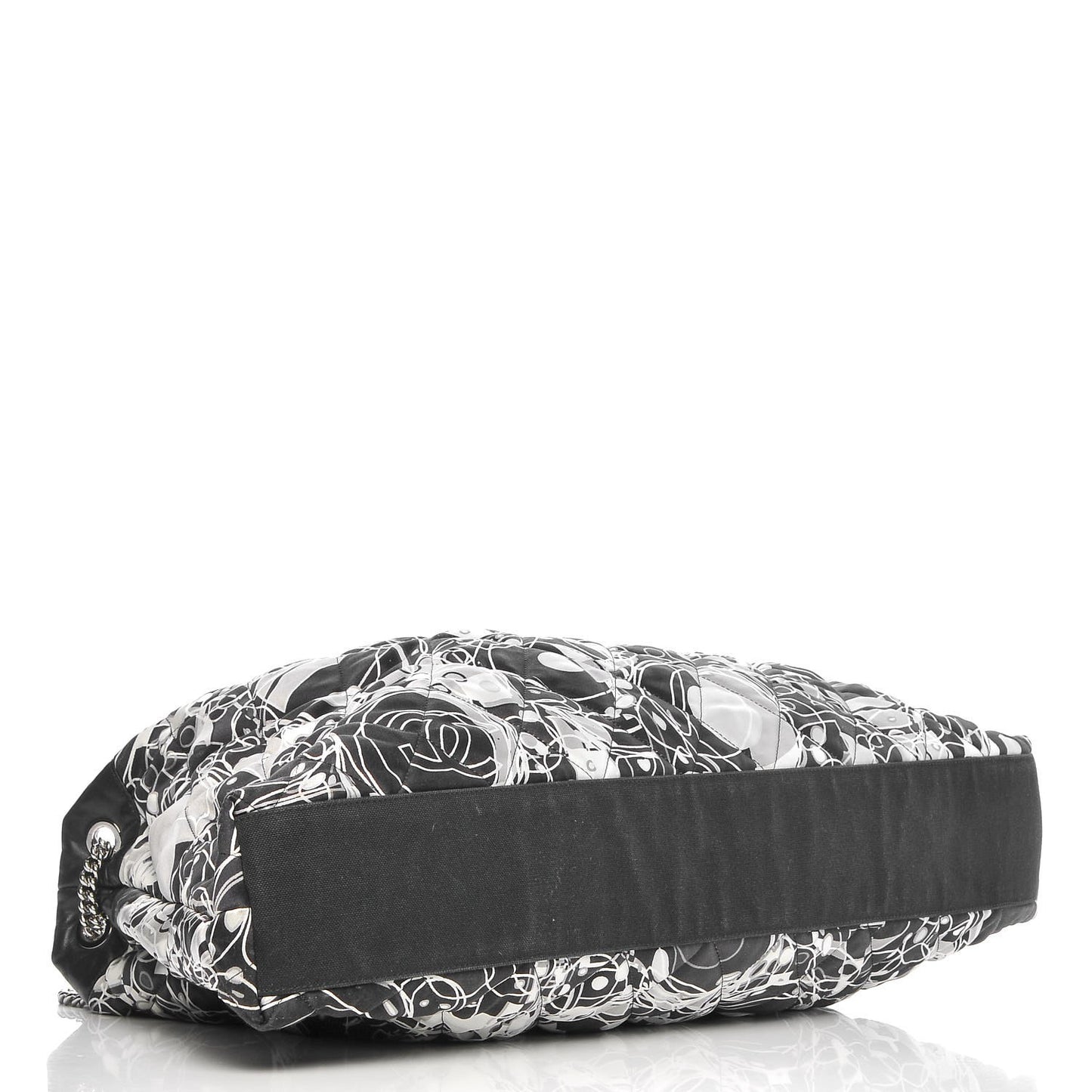 Satin Quilted Large Kaleidoscope Tote Black