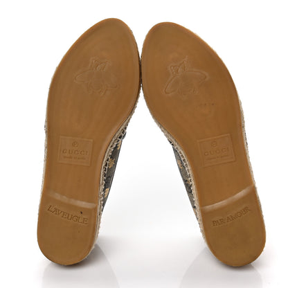 Gucci GG Supreme Monogram Bees Espadrille Flats 37 Beige Ebony Oro Black 9 of 14