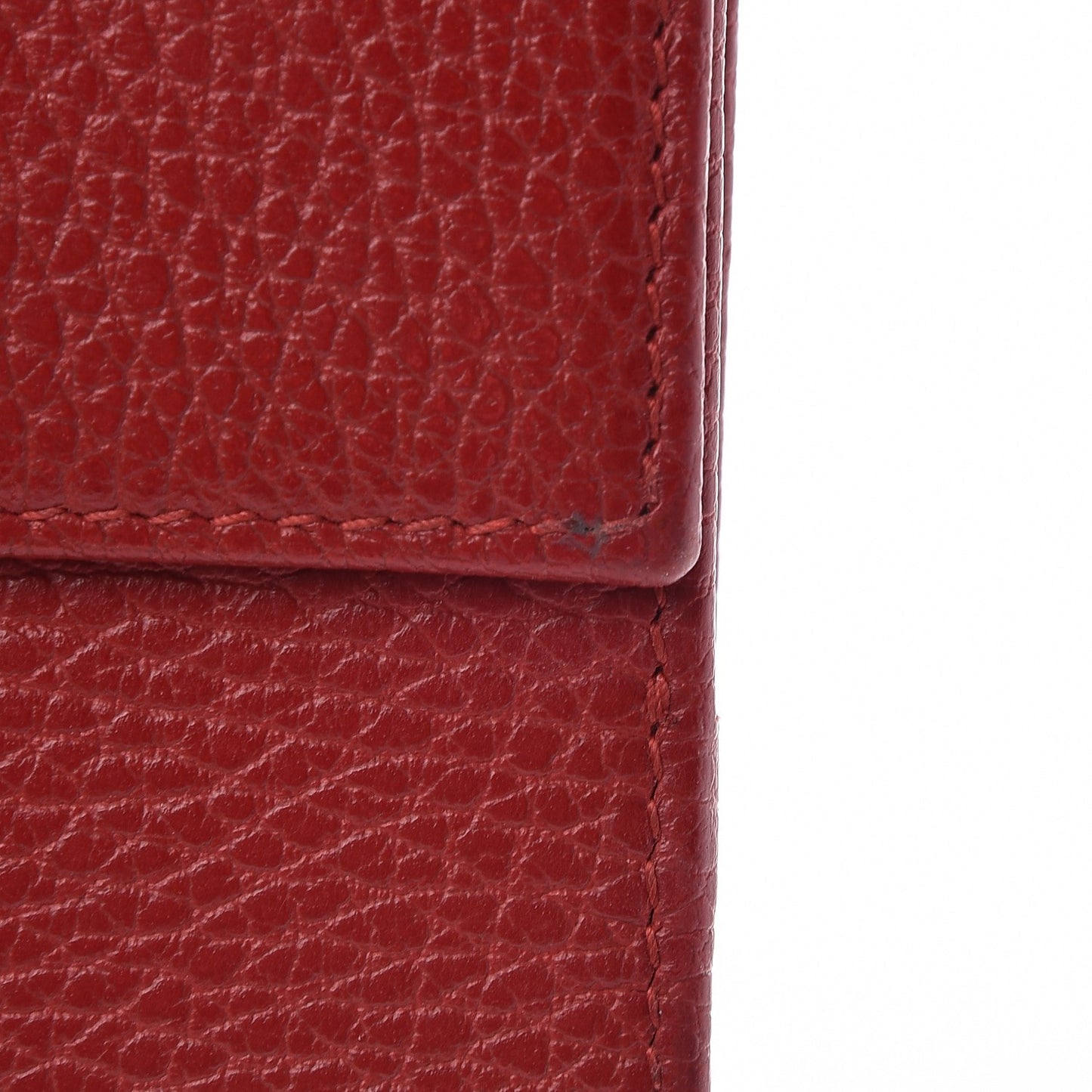 Dollar Calfskin Double G French Flap Wallet Hibiscus Red