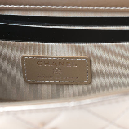 Chanel Metallic Lambskin Quilted Mini Trendy CC Clutch With Chain Gold 6 of 11