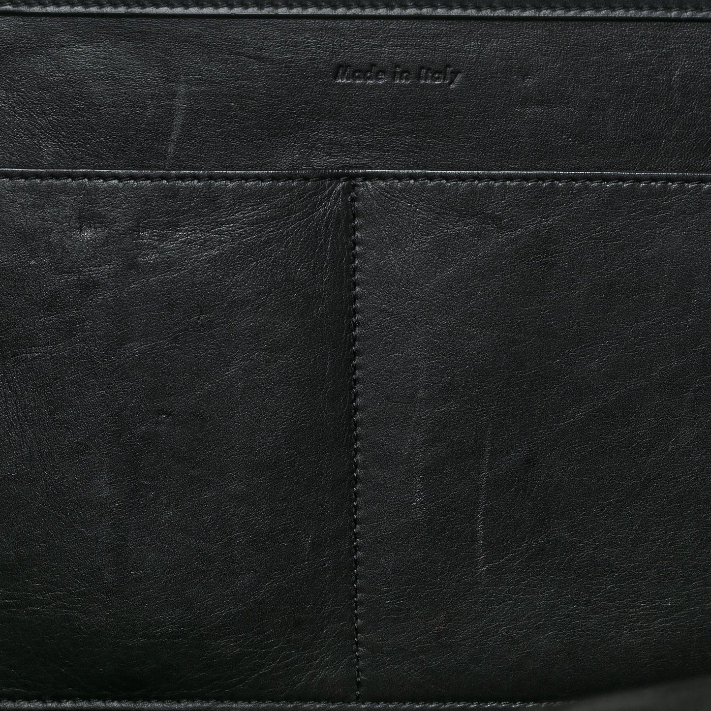 Supple Natural Calfskin Medium Tri-Fold Bag Black