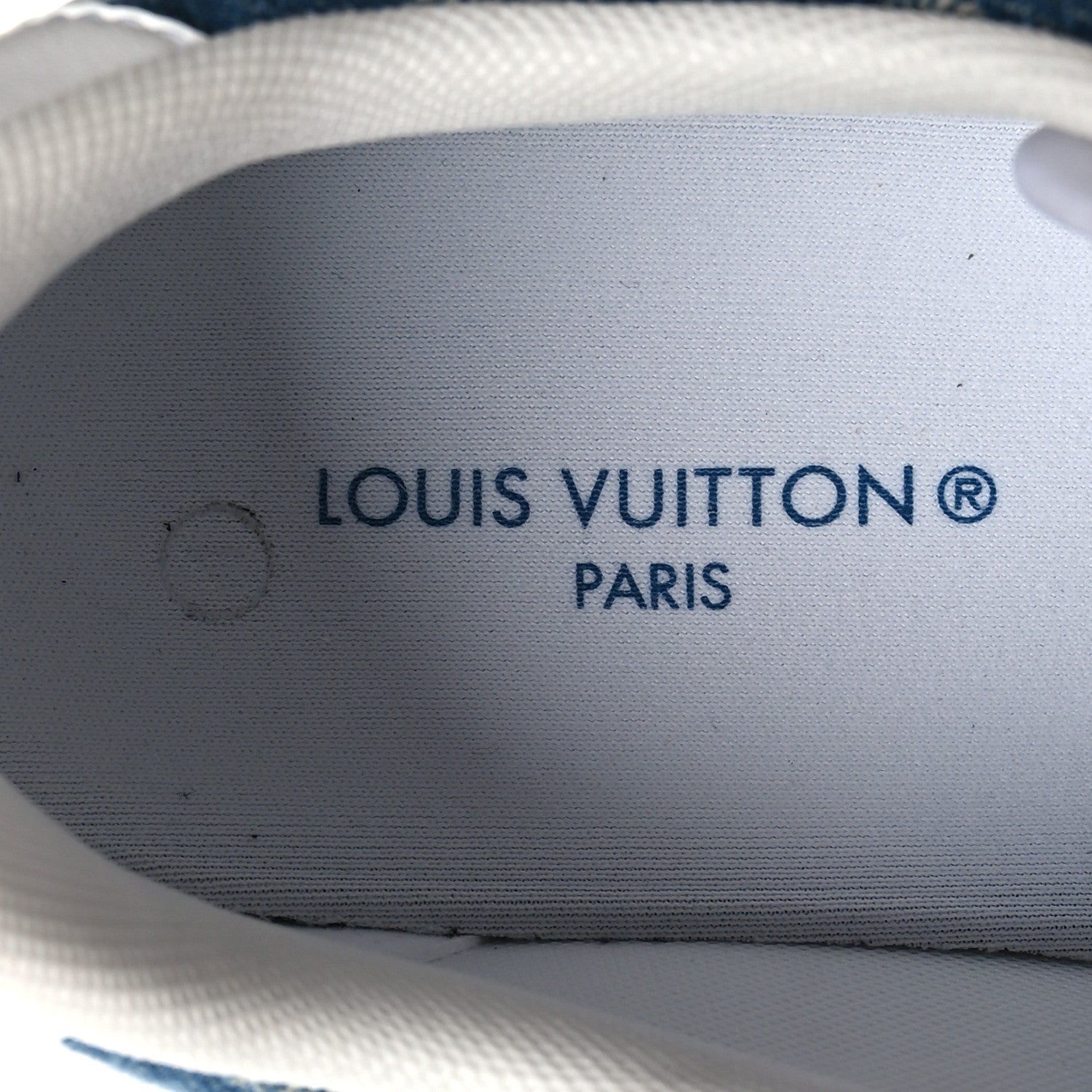 Louis Vuitton Calfskin Monogram Denim Womens Charlie Sneakers 38 White Blue 8 of 8