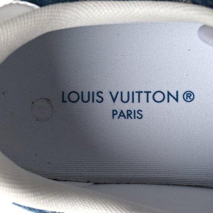 Louis Vuitton Calfskin Monogram Denim Womens Charlie Sneakers 38 White Blue 8 of 8