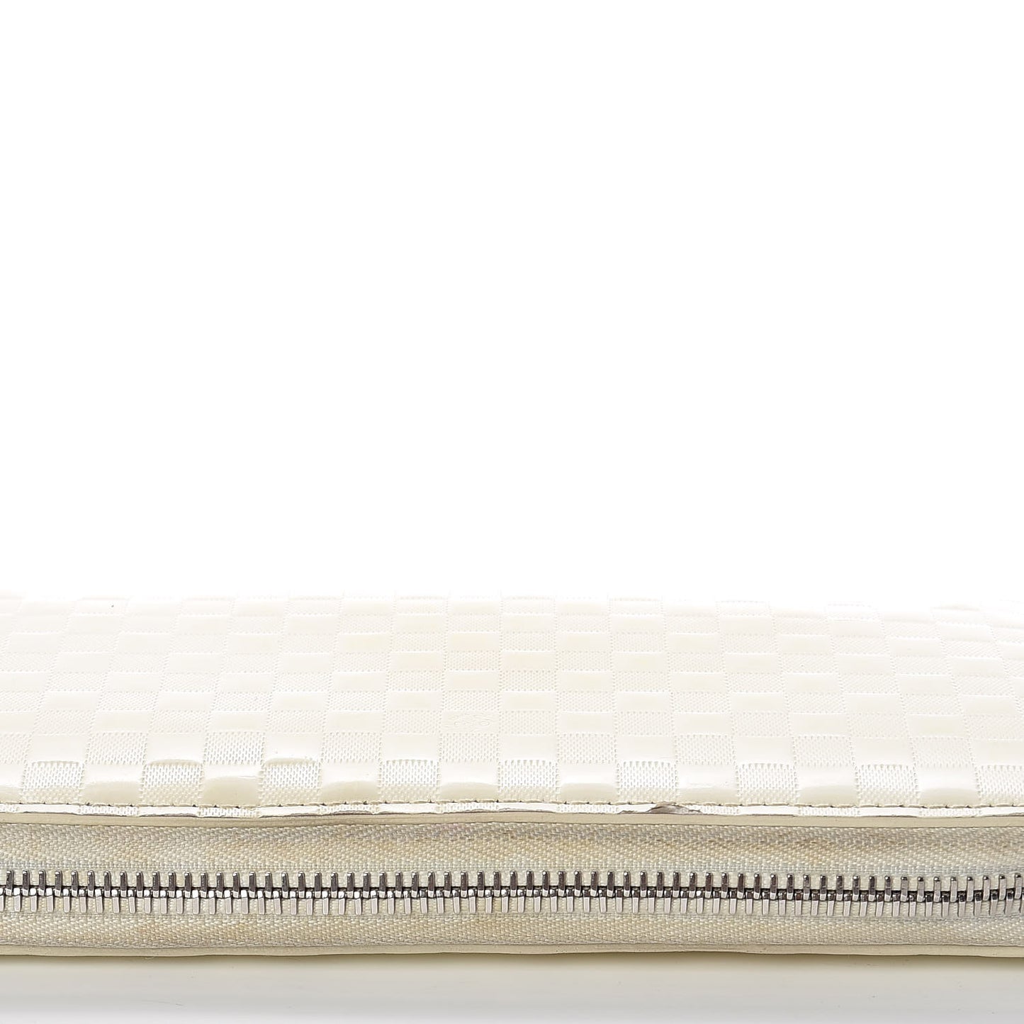 Shiny Calfskin Damier Facette Zippy Wallet Creme