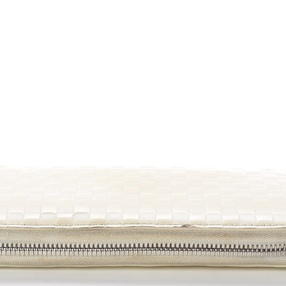 Louis Vuitton Shiny Calfskin Damier Facette Zippy Wallet Creme 12 of 20