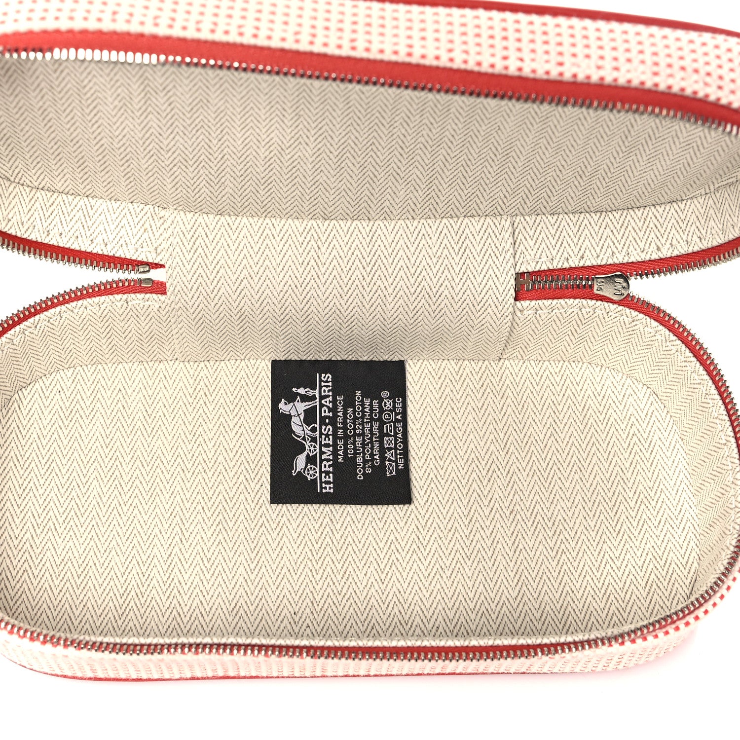 Hermes Cotton H Canvas Lambskin Escale Case Vermillon 6 of 7
