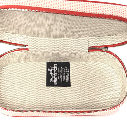 Hermes Cotton H Canvas Lambskin Escale Case Vermillon 6 of 7