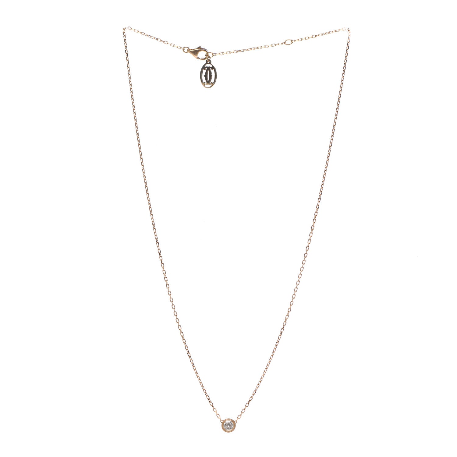 Cartier 18K Pink Gold Diamond LM D'Amour Pendant Necklace 3 of 7