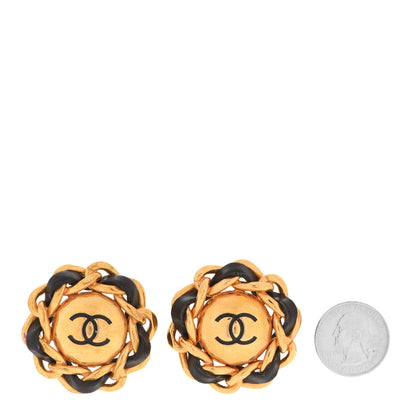 Chanel Lambskin Chain CC Clip On Earrings Gold 2 of 5