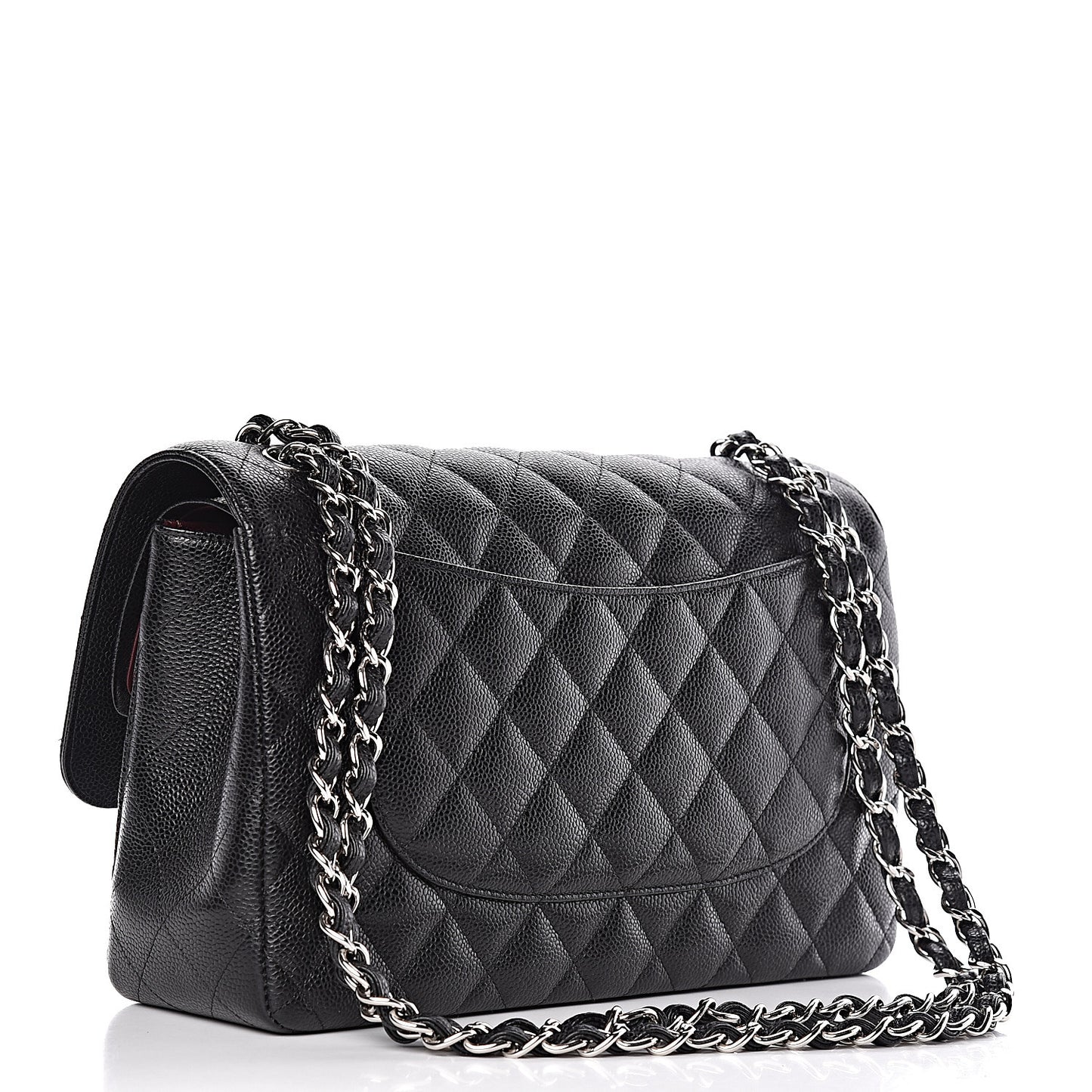 Caviar Quilted Jumbo Double Flap Black