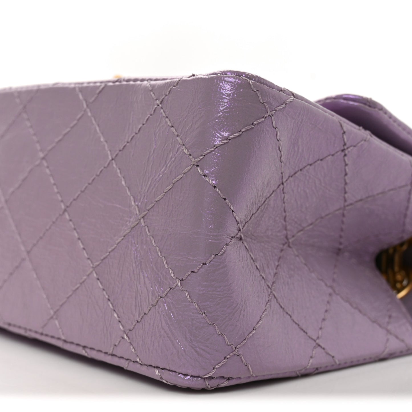Glittered Aged Calfskin Quilted Mini 2.55 Reissue Flap Lilac