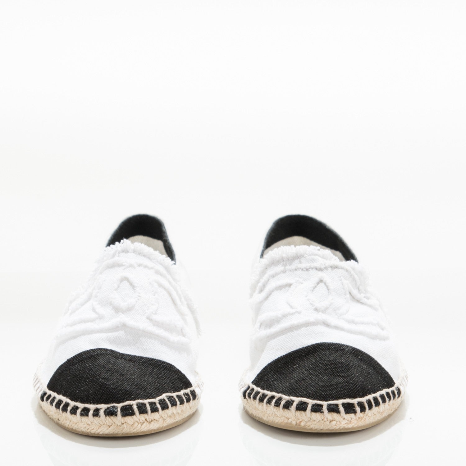 Chanel Canvas CC Espadrilles 41 White Black 2 of 11