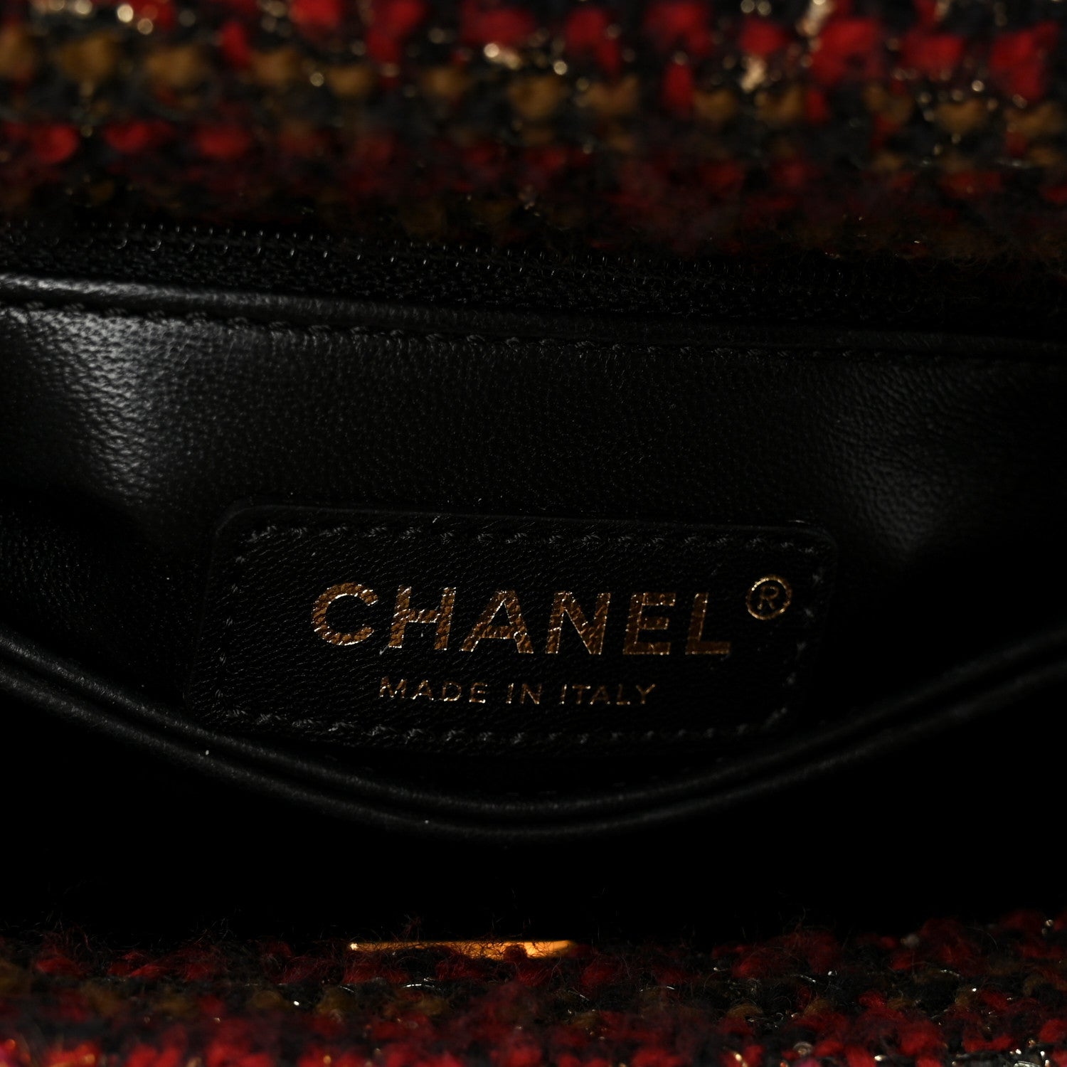 Chanel Tweed Fringe Mini Coco Handle Flap Red Black 7 of 11