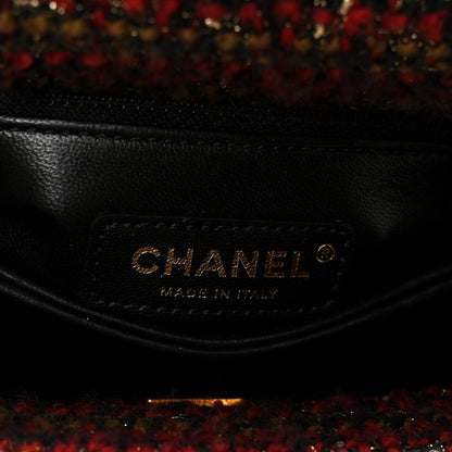Chanel Tweed Fringe Mini Coco Handle Flap Red Black 7 of 11